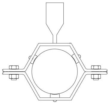 Picture of Alfa Laval C24FCF-1 1/2-SFY-S 1-1/2", Fluoroelastomer, 2-Piece, 2-Bolt, 2-Piece, 2-Bolt, Pipe Hanger W/Threaded Connector