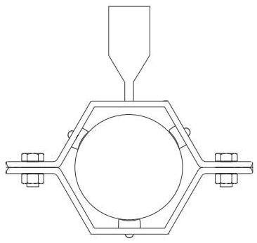 Picture of Alfa Laval C24FCF-1 1/2-SFY-S 1-1/2", Fluoroelastomer, 2-Piece, 2-Bolt, 2-Piece, 2-Bolt, Pipe Hanger W/Threaded Connector