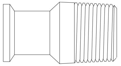 Picture of Alfa Laval 21MP-1/2 X 3/4-316L-PL 1/2" x 3/4", Tri-Clamp x Male Threaded, 20 Microinch Mechanical Polished Inside/32 Microinch Polished Outside, 316L Stainless Steel, Increasing, Adapter