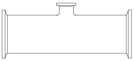 Picture of Alfa Laval B7RMPS-3 X 1-316L-PL 3" x 3" x 1", Tri-Clamp x Tri-Clamp x Tri-Clamp, 20 Microinch Mechanical Polished Inside/32 Microinch Polished Outside, 316L Stainless Steel, Reducing, Short Outlet, Tee