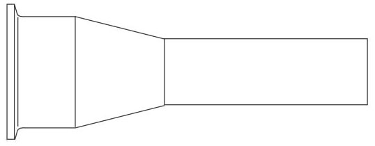 Picture of Alfa Laval B31M-1 1/2 X 1-316L-PL 1-1/2" x 1", Tri-Clamp x Tri-Weld, 20 Microinch Mechanical Polished Inside/32 Microinch Polished Outside, 316L Stainless Steel, Concentric, Reducer