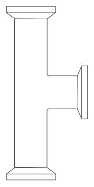 Picture of Alfa Laval B7MPS-1/2-316L-PM 1/2" x 1/2" x 1/2", Tri-Clamp x Tri-Clamp x Tri-Clamp, 15 Microinch Mechanical and Electropolished Inside/32 Microinch Polished Outside, 316L Stainless Steel, Short Outlet, Tee