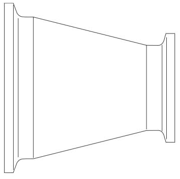 Picture of Alfa Laval B31-14MP-2 X 1-304-7 2" x 1", Tri-Clamp x Tri-Clamp, 32 Microinch Mechanical Polished Inside/32 Microinch Polished Outside, 304 Stainless Steel, Concentric, Reducer