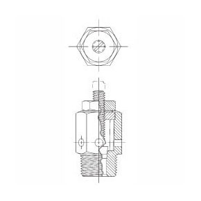 Picture of Numatics A1MN 1/8" NPT, 1.12" L, 0.5" Width Across Flat, 0.35 Cv, 300 PSI, 35 to 300 Deg F, Bronze, Speed Control Muffler