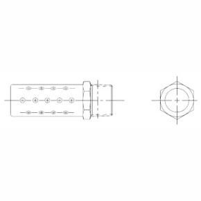 Picture of Numatics M1MN 1/8" MPT, 1.38" L, 0.44" Width Across Flat, 1.17 Cv, Metal, Air Silencer