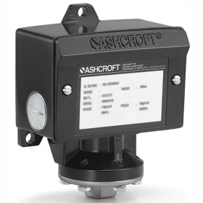 Picture of Ashcroft B424B-100# 1/4" NPTF, 700 kPa, 125/250/480 VAC, 125/250/30 VDC, SPDT/DPDT, NEMA 3/4/4X/13/IP66, Epoxy Coated Aluminum, Differential, Watertight, Pressure Switch