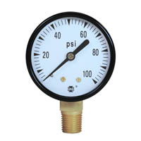 Picture of Ametek/US Gauge 166321NL - 1.5" 500 Series Low-Lead General Purpose Gauge, 1/8" NPT Center Back Mount, 60 psi