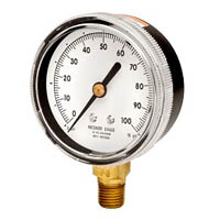 Picture of Ametek/US Gauge 035244A - 2.5" 1370 Series Receiver Gauge, 1/4" NPT Center Back Mount, 100 psi