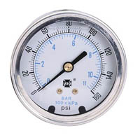 Picture of Ametek/US Gauge 165289 - 2.0" 1559 Series Liquid Fillable Gauge, 1/4" NPT Center Back Mount, 30 psi