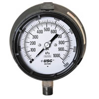 Picture of Ametek/US Gauge 175065K - 4.5" 1986 SOLFRUNT Series Process Gauge, 1/4" NPT Lower Mount, 30" Hg to 150 psi