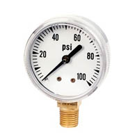 Picture of Ametek/US Gauge 160656A - 2.0" 590 Series Utility Gauge, 1/4" NPT Lower Mount, 200 psi