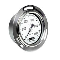 Picture of Ametek/US Gauge 356228 - 4.0"  Front Flange Gauge, 1/4" NPT Lower Back Mount, 30" Hg to 150 psi