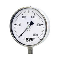 Picture of Ametek/US Gauge 256003 - 2.5" 656 Series Liquid Fillable Gauge, 1/4" NPT Lower Mount, 30" Hg to 60 psi