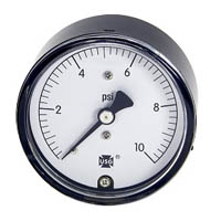 Picture of Ametek/US Gauge 172285A - 2.5" 733 Series Low Pressure Gauge, 1/4" NPT Center Back Mount, 35 psi