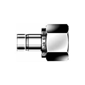 Picture of DK-Lok DAF12-12N-B Tube Stub Connector, Female Adapter Tube Fitting - 3/4" x 3/4" Port, Double Ferrule, Brass