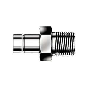 Picture of DK-Lok DAM4-2N-B Tube Stub Connector, Male Adapter Tube Fitting - 1/4" x 1/8" Port, Double Ferrule, Brass