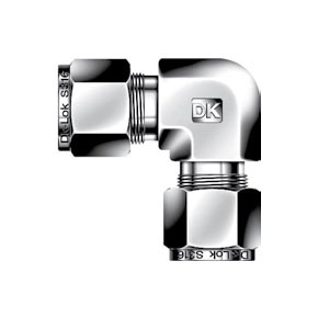 Picture of DK-Lok DL-10-B Tube to Tube Union, Union Elbow Tube Fitting - 5/8" x 5/8" Port, Double Ferrule, Brass