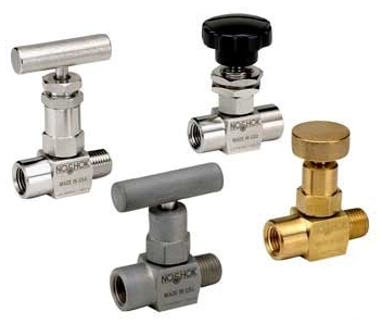 Picture of NOSHOK 101-FFAB 1/8", FPT x FPT, 0.172" Orifice, 6000 PSI at 200 Deg F, 360 Brass, Mini, Hard Seat, Angle, Needle Valve