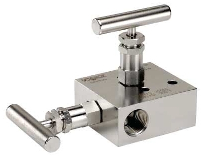 Picture of NOSHOK 2000-FFS 1/2", FPT x FPT, 0.187" Orifice, 10000 PSI, Electropolished, 316 Stainless Steel, 2-Valve, Static Pressure, Hard Seat, Pressure Manifold Valve