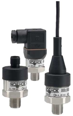 Picture of NOSHOK 300-200-1-1-2-8 1/4" MPT, 8 to 30 VDC, 4 to 20 mA Output Signal, 0 to 200 PSIG, 316 Stainless Steel, Current to Pressure, 2-Wire, Compact, Pressure Transducer