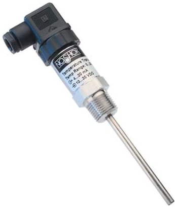 Picture of Noshok 800-0/140-1-5-8-8-090-6 1/2" MPT, 9" L Stem, 14 to 30 VDC, 0 to 140 Deg F, 316 Stainless Steel, 3-Wire, Temperature Transmitter