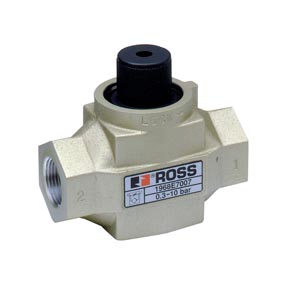Picture of Ross 1968E4007 Pneumatic Flow Control Valve, 1/2" NPT x 1/2" Threaded Port, Inline Mounting, High Capacity, Knob Adjustment