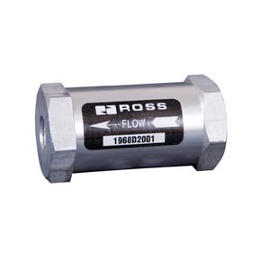 Picture of Ross 1968D2001 Pneumatic Check Valve, 1/4" NPT x 1/4" Threaded Port, Inline Mounting, Mid Range Capacity, Low Profile, 2.9 Cv
