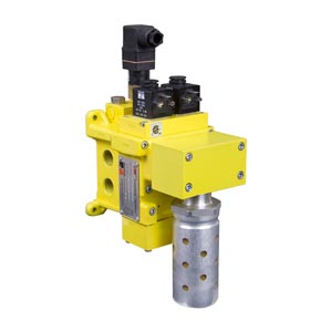 Picture of Ross DM2CDA66A21005 Double Safety Valve - 1.0" x 1.0" BSPP, Dynamic Monitor, Basic Size 12, M12 Connection, Status Indicator Included