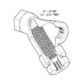 Picture of Spirax Saarco 51988 1/4" x 1/4", NPT x NPT, 250 PSIG Saturated Steam, 20 Mesh, Bronze, Y-Strainer