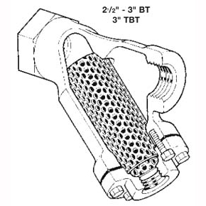 Picture of Spirax Saarco 51996 2-1/2" x 2-1/2", NPT x NPT, 250 PSIG Saturated Steam, 20 Mesh, Bronze, Y-Strainer