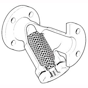 Picture of Spirax Saarco 54005 5" x 5", ANSI Class 125 Flanged x ANSI Class 125 Flanged, 200 PSIG Allowable, 1/8" Perforated Screen, Cast Iron, Y-Strainer