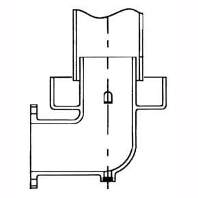 Picture of Spirax Sarco 81349 6" ANSI Class 125 Flanged Inlet, 250 PSIG, Cast Iron, Drip Pan Elbow