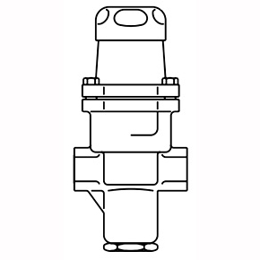 Picture of Spirax Sarco 1860090 1/2", NPT, 275 PSIG, 2 to 25 PSIG Downstream, Electropolished Stainless Steel, Plastic Handwheel Actuation, Compact, Direct Operated, Pressure Regulating Valve