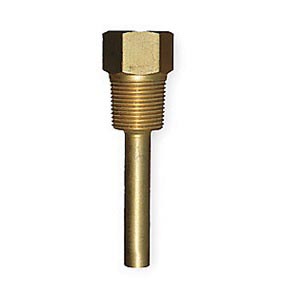 Picture of Trerice 76-3GA2 Thermowell - 1/2" NPT Thread, 4.0" Stem, Brass Body