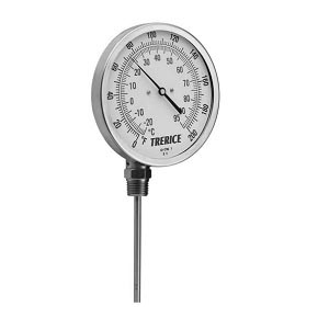Picture of Trerice B8340227 - 3.0", 1/2 NPT Bottom Mount Bimetal Thermometer 0 to 250 °F, Dual Scale, 2.5" Stem