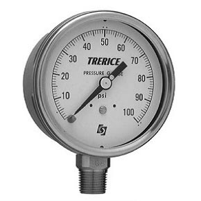 Picture of Trerice 700SS4002LA30/300 - 4.0" 700 Series Industrial Gauge, 1/4" NPT Lower Mount, 30" Hg to 300 psi