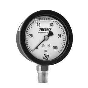 Picture of Trerice 800LFB2502LA30/30 - 2.5" 800LFB Series Utility Gauge, 1/4" NPT Lower Mount, 30" Hg to 30 psi