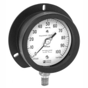 Picture of Ashcroft - WEKSLER AR4420C4LW 1/4" MPT, Lower, 3/15 PSI, 4-1/2" White Aluminum Dial, Polypropylene Case, Differential, Pressure Royal Receiver Gauge