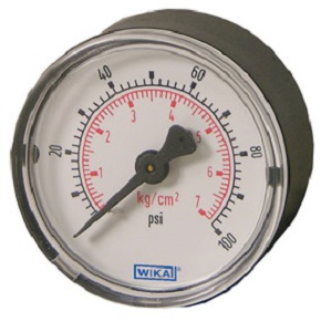 Picture of WIKA 4253426 - 2.5" 111.12 Series Specialty Gauge, 1/4" NPT Center Back Mount, 30" Hg to 160 psi