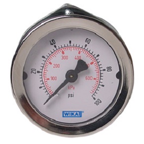 Picture of WIKA 4231309 - 1.5" 111.16 Series Panel Mount Gauge, 1/8" NPT Center Back Mount/U Clamp, 60 psi