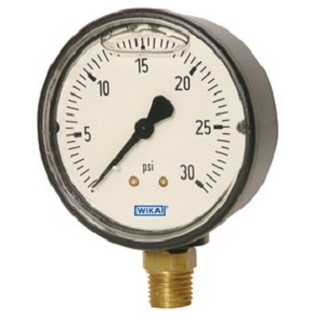 Picture of WIKA 9677933 - 2.5" 113.13 Series Hydraulic Gauge, 1/4" NPT Lower Mount, 30" Hg to 60 psi