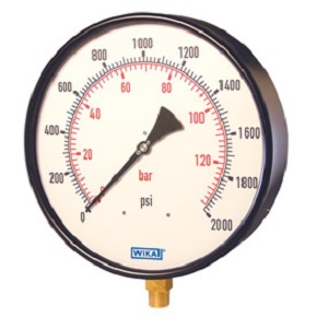 Picture of WIKA 4273231 - 10" 211.11 Series Boiler Gauge, 1/2" NPT Lower Mount, 200 psi/bar