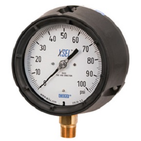 Picture of WIKA 9834281 - 4.5" 212.34 Series XSEL Process Gauge, 1/2" NPT Lower Mount, 30" Hg to 60 psi