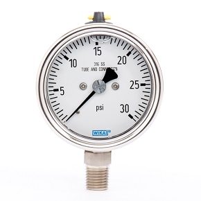 Picture of WIKA 9319638 - 2.5" 233.30 Series Process Gauge, 1/4" NPT Lower Mount, 30" Hg to 160 psi