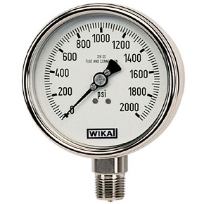 Picture of WIKA 9832195 - 2.5" 233.54 Series Industrial Gauge, 1/4" NPT Center Back Mount, 800 psi