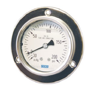 Picture of WIKA 4282862 - 2.5" 233.55 Series Panel Builder Gauge, 1/4" NPT Lower Back Mount, 30" Hg to 160 psi