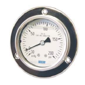 Picture of WIKA 4283248 - 2.5" 233.55 Series Panel Builder Gauge, 1/4" NPT Lower Back Mount, 1000 psi/bar