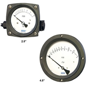 Picture of WIKA 4372170 - 4.5" 700.04 Series Differential Pressure Gauge, 1/4" NPT Lower Back Mount, 10 psid