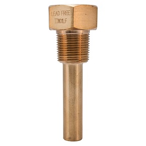 Picture of Winters Instruments TIW01LF Thermowell - 3/4" NPT Thread, 3.5" Stem, Lead-Free Brass Body