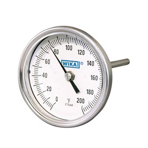 Picture of WIKA 30040D223G4 3.0" Rear Mount Bimetal Thermometer - 4.0" Stem, 0 to 200 °F